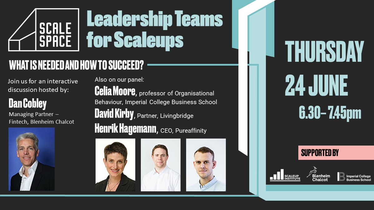 ImperialBiz's tweet photo. What are the most pressing leadership challenges #ScaleUps face today? How did #COVID change the way leadership manifests itself? 

Find out at #TheScaleFactor event @scale_space, focussing on all things #leadership. 24 June, 18:30-19:45.

Register now: https://t.co/rW1VCPM27F https://t.co/lwZsx1Civt