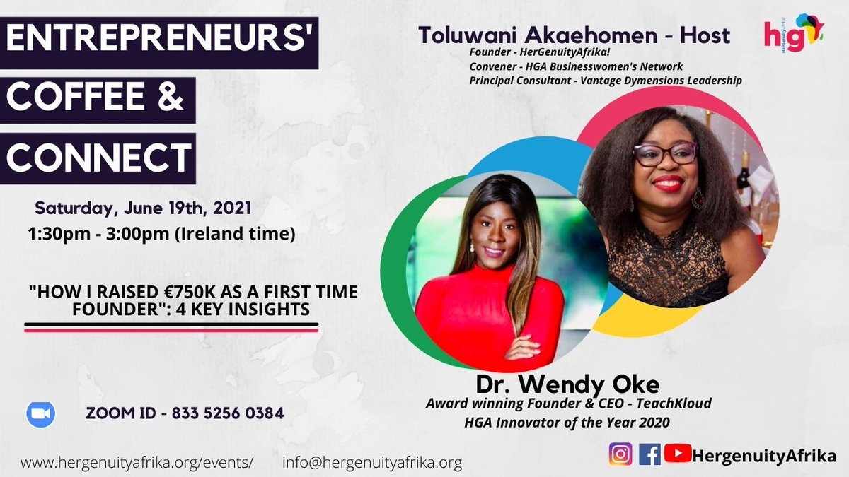 Fantastic online event happening this Saturday, grab your favourite proudly roasted in Africa <a href="/MoyeeCoffeeUKIE/">Moyee Coffee UK & IRE</a> <a href="/gohighcoffee/">Gorilla Highlands Coffee</a>  coffee and join the conversation <a href="/HerGenuityAfrik/">HergenuityAfrika!-Afro-Irish Businesswomen Network</a>