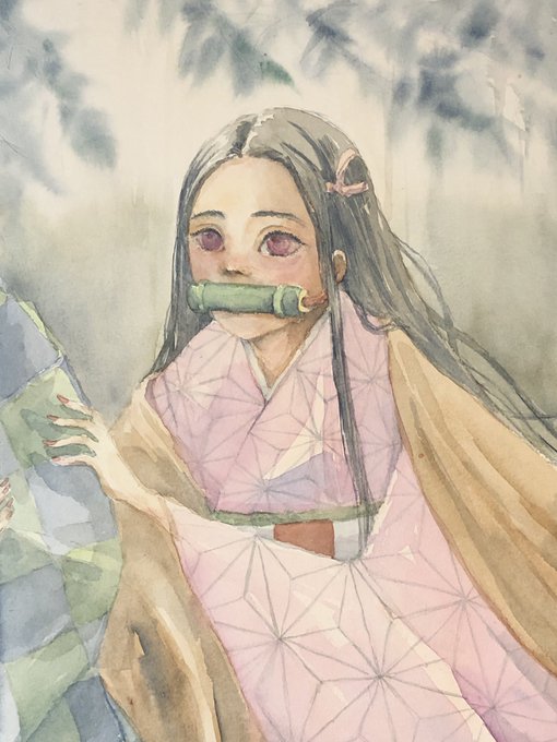 ゆゆい/yuyuiさんがTwitterに投稿した竈門禰豆子(鬼滅の刃)のイラスト。