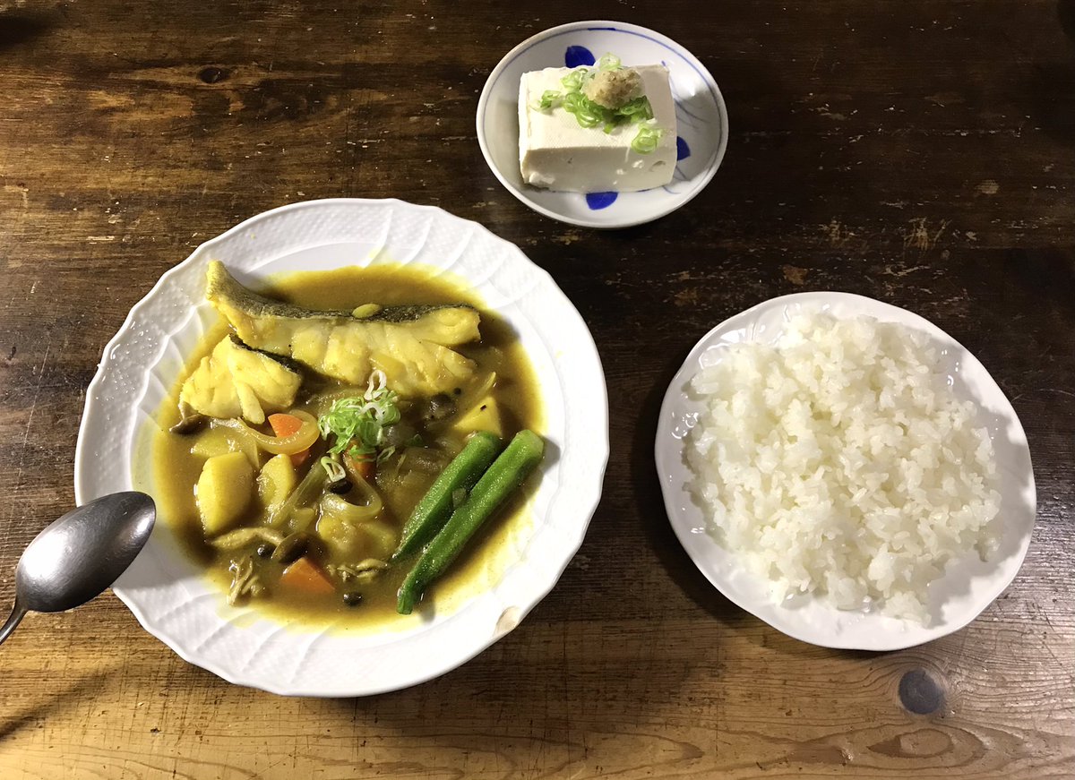 Kazufumi_Kodama's tweet photo. じゃが鱈のスープカレー(鰹節、煮干、昆布の出汁) https://t.co/SLw2Msvc6P