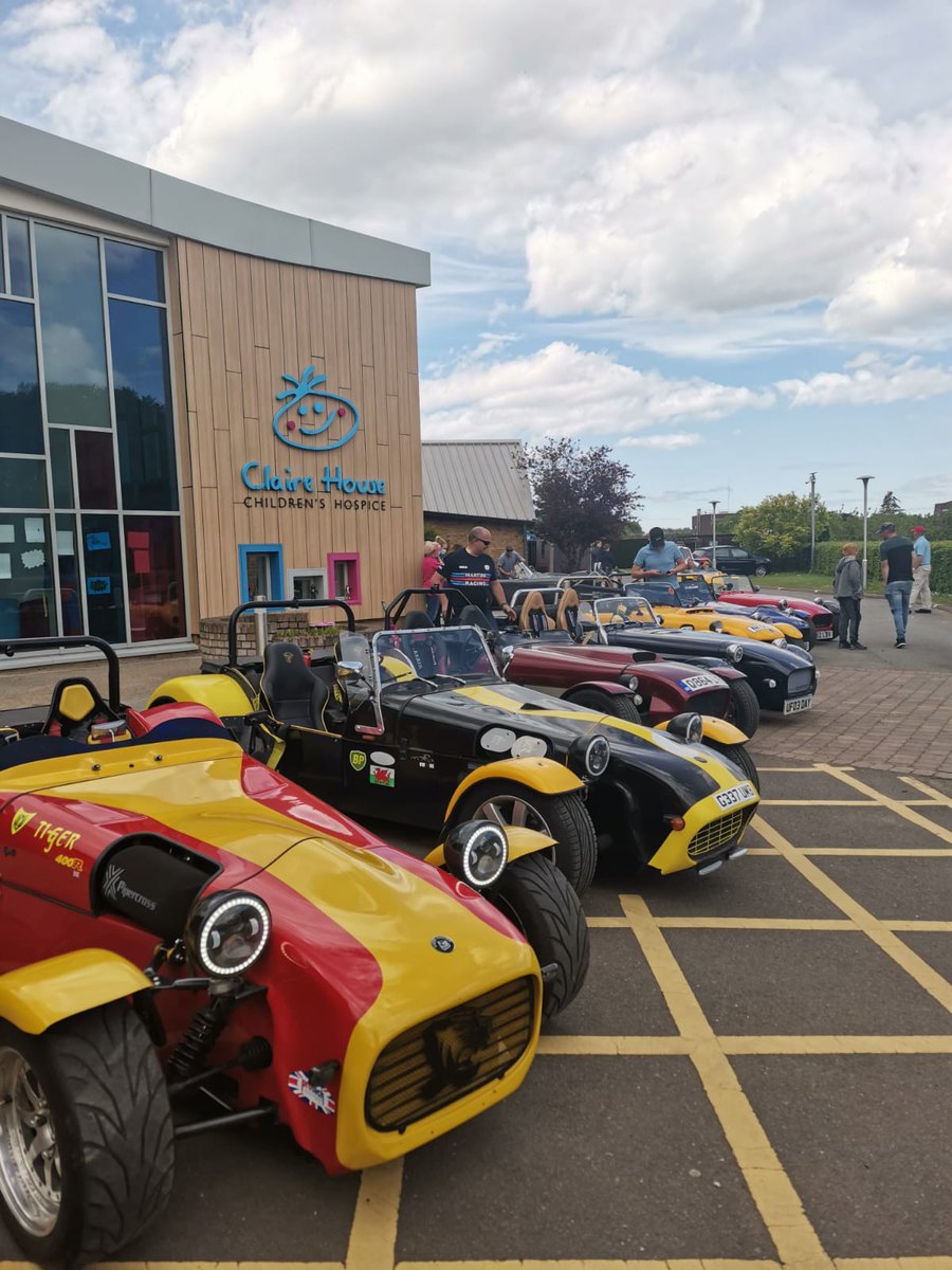 ClaireHouse's tweet photo. The North West Kit Car group visited a few weeks ago to celebrate raising a whopping £14,293 for Claire House over the past few years. 

The young adults we care for loved seeing all the cars &amp; we cannot thank you enough for your support! 
#KitCar #Fundraising #CommunityGroups https://t.co/PINooyz54p