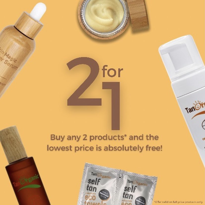 🌞 2 for 1 Thursday 🌞 

Buy any two products and get the cheapest one free! Just in time for the weekend 🤩

Shop here: ie.tanorganic.com