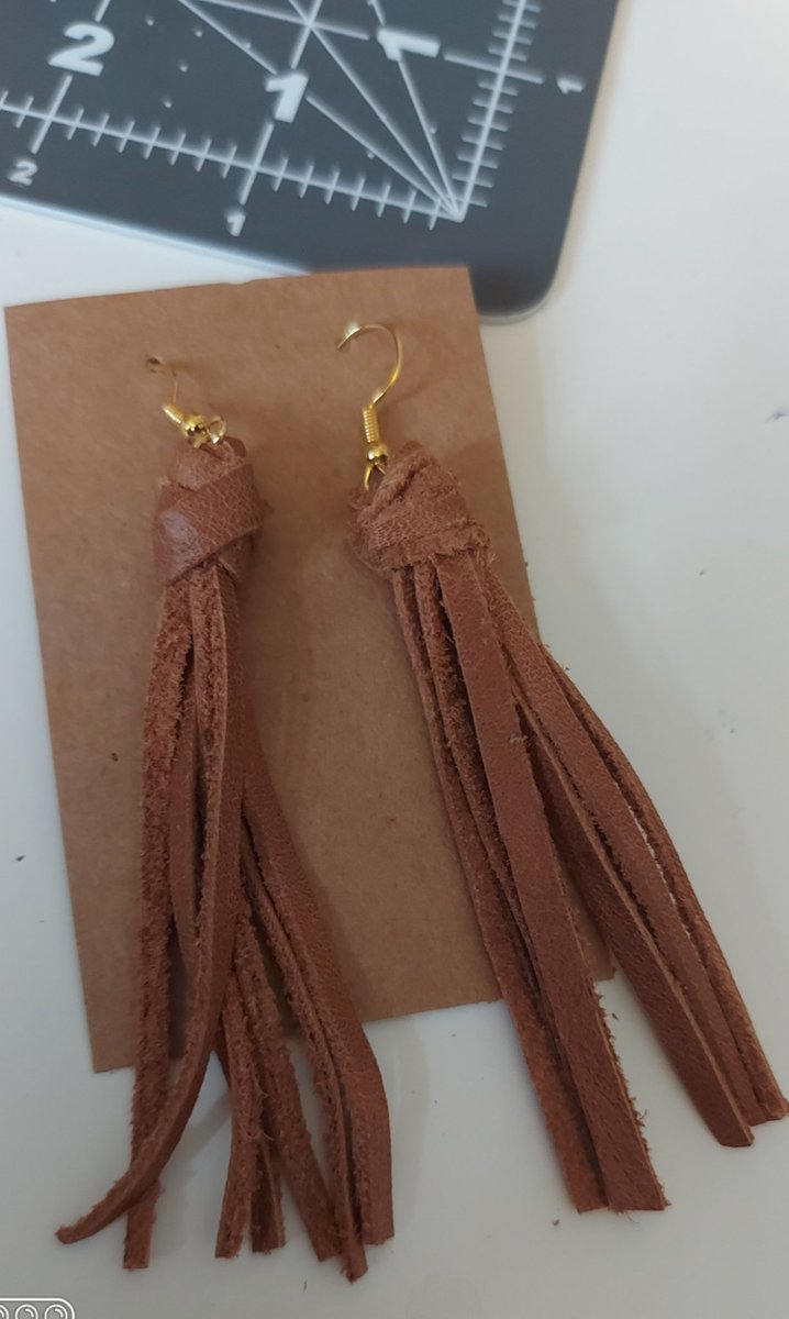 bashforthe's tweet image. Handcrafted leather tassel earrings - £12.00 culture-shockedstore.co.uk/Handcrafted-le…