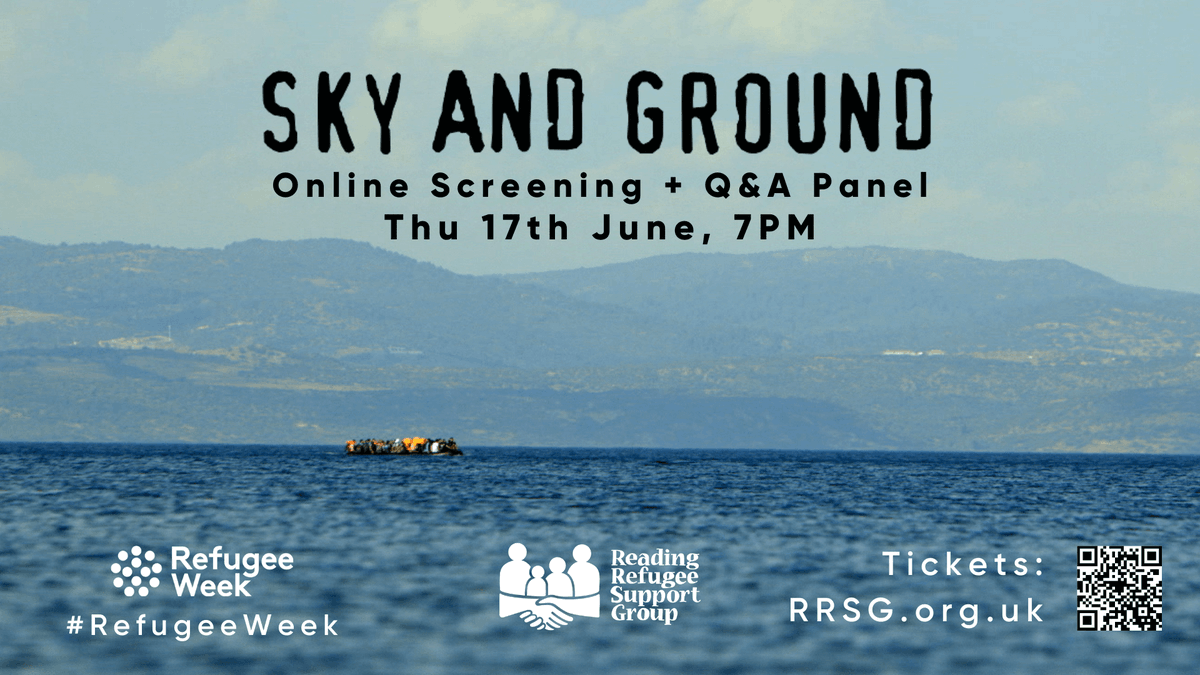 ReadingRefugees's tweet photo. Our big #RefugeeWeek event is tonight! ⚡️

Watch the incredible Sky and Ground online 📽️🌍

Plus a Q&amp;A with Special Guests including @AlfDubs 🎙️

Book your tickets + help #refugees living in #Berkshire 💚

Tickets + Info: https://t.co/0W9SUEP2z1 🎟️
#RefugeeWeek2021 https://t.co/233ieG3g5w