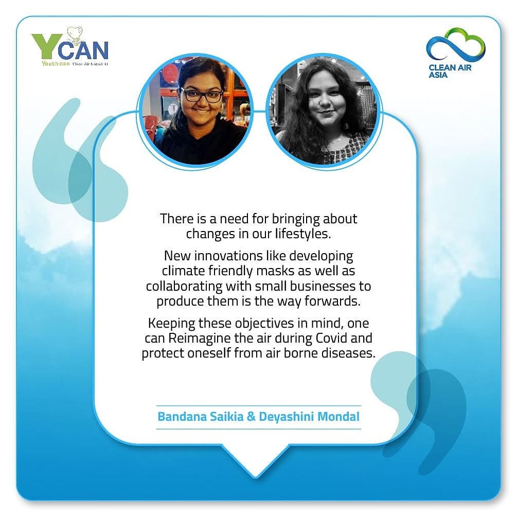 cleanairchat's tweet photo. On #WorldEnvironmentDay our Youth Panelists Bandana Saikia and Deyanshini Mondal shared their idea for #EcosystemRestoration and restoring #cleanair
#YCAN #youthengagement #youth4future #cities4cleanair #cleanairforall
@prarthana_delhi @cleanairasia https://t.co/CtZ3GUZrTk