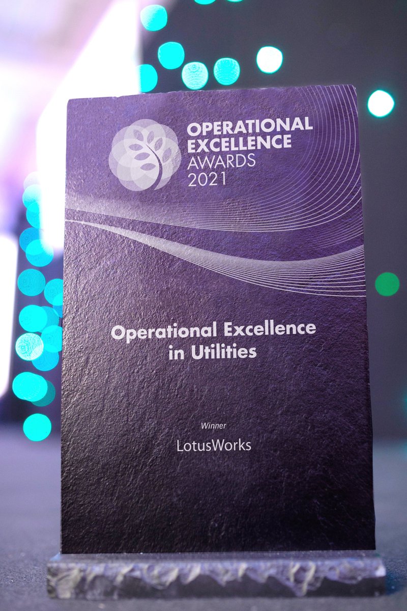 OpexAwardsIRL's tweet photo. Congratulations to @_lotusworks on winning the Operational Excellence in Utilities award! #OpExAwardsIRL https://t.co/jkVoh9HtIx