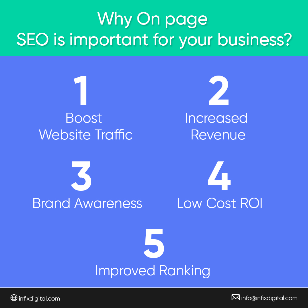 Infixdigital1's tweet photo. Why On page SEO is important for your business?
1. Boost Website Traffic
2. Increased Revenue
3. Brand Awareness
4. Low Cost ROI
5. Improved Ranking

#seo #seoagency #websitedesigning #websiteredesign
#digitalmarketing #digitalmarketingstrategy #digitalmarketingtipsandtricks https://t.co/mwmDFyfp2L