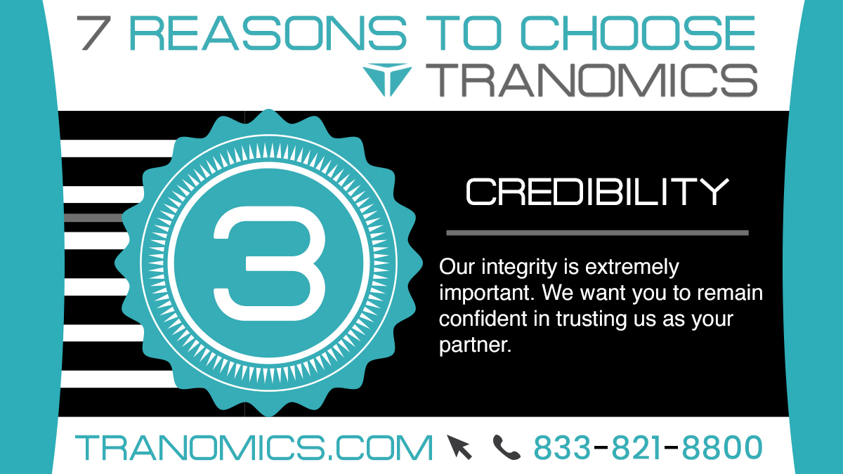tranomics's tweet image. Reason #3 to choose @Tranomics Supply Chain = Credibility - Our integrity is extremely important. We want you to remain confident in trusting us as your partner.
.
#supplychain #logistics #software #food #technology #business #shipping #freight #trucking