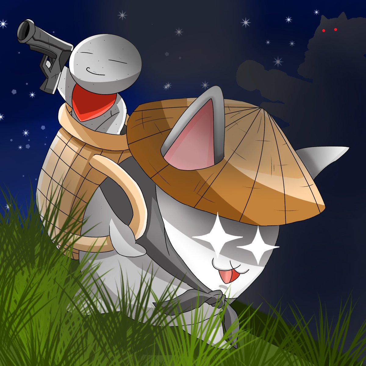 めがろばにあ 笠地蔵を描いてみました にゃんこの最強キャラといえば笠地蔵だよねやっぱり 俺も早く欲しい ཀ にゃんこ大戦争