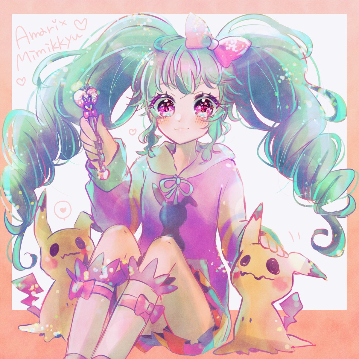 ミミッキュ 「あまりちゃんのパーカーの🐰が
ミミッキュに見えたので…🎀🗝 」|ゆめのころなੈ✩4/2 ﾌﾟﾘ90のイラスト