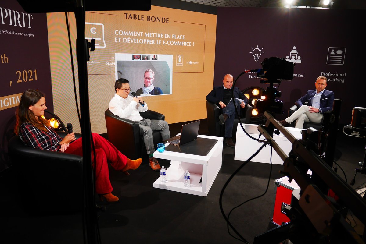 pack_spirit's tweet photo. #LIVE And we're back at #PackSpirit2021! Do hesitate to take the step and set up an #ecommerce strategy? Tune in now at https://t.co/8UFKCi6X5H cc #CheamTeam @champagnegardet #ChampagneDrappier @VinMalin @dismoinicolas @bacardi #ChateauLaMouline @abeevents @esireims https://t.co/uWMqNMPu0f