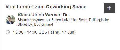 Biblio_FUBerlin's tweet photo. Klaus-Ulrich Werner gibt anschauliche Inspiration von Coworking Spaces auf dem #Bibtag21. Neben einem beabsichtigtem "Vintage"-Charme sind #Wohnzimmer, #Kaffeebar und Raum für #Bewegung und #Spiel Elemente, die auch #Bibliotheken übernehmen sollten. #Lernort #DritterOrt https://t.co/UoM4KVQ1vk