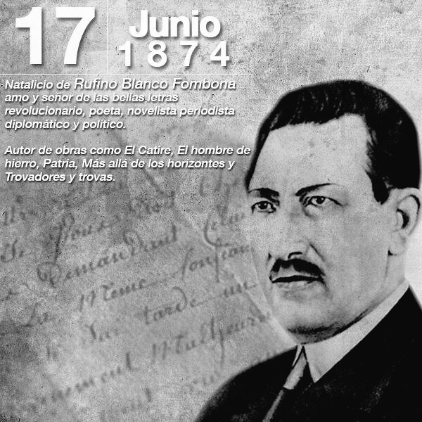 BermudezJoseA's tweet photo. #17Jun 1874 nace el insigne escritor, ensayista, historiador y político Venezolano Rufino Blanco Fombona Escritor y diplomático, fue una de las figuras más destacadas del modernismo en el país y de las Letras Latinoamericanas
@FreddyBernal
@Juntosxtachira1 
#JuevesDeConuco https://t.co/UJoY7QEgxE