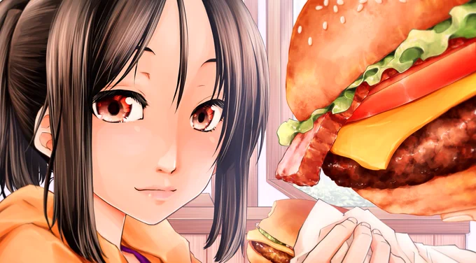 百三十七 ハンバーガー 
#絵描きさんと繋がりたい    
#イラスト 