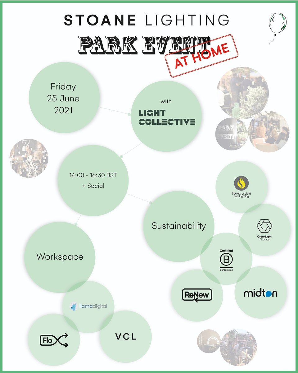 StoaneLighting's tweet photo. Park Event is back!
We had hoped for a sunny London park but instead we're going virtual.
Register here: https://t.co/ePxDtY5wap
#stoanelighting #parkevent #summerparty #virtualparty #lightingdesign https://t.co/3OjwUgNfps