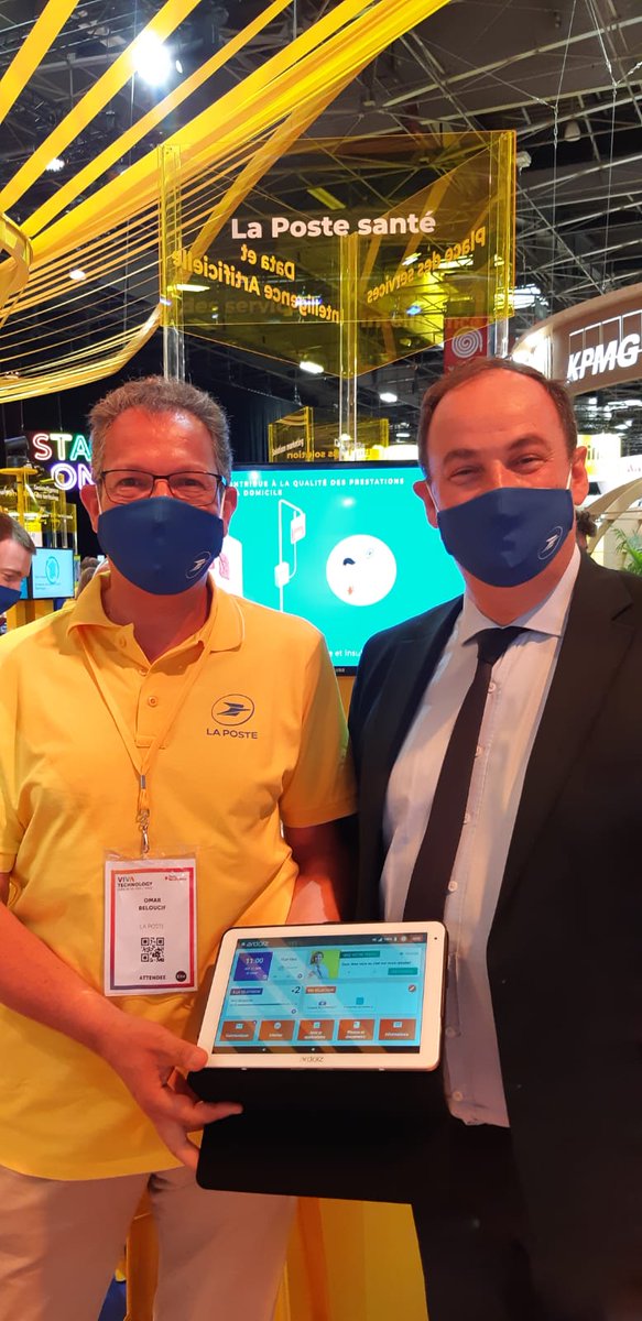TabletteArdoiz's tweet image. #ViVAtech2021 
👉@GroupeLaPoste et #Tikeasy, s'engagent pour la prévention et le maintien de l'autonomie des seniors.
La #tablette #ardoiz est à l'honneur sur le stand de La Poste 😊
@LaPosteBusiness 
#esante #numerique #tablette #digitalisation #esante #technology