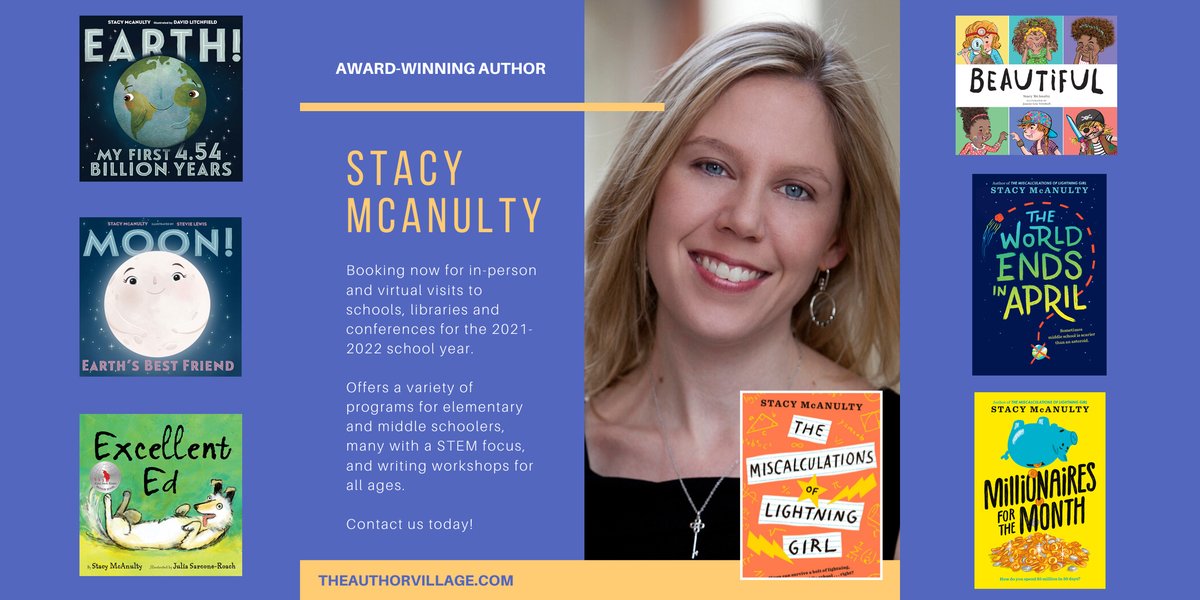 stacymcanulty's tweet image. SEE YOU SOON!
Booking now for in-person and virtual visits to schools, libraries, and conferences for 2021-22 school year. See TheAuthorVillage.com for info.