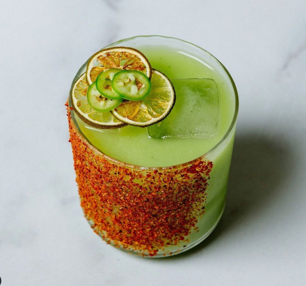 I’m sorry bartenders, but what the f&amp;^k is this? It looks like you’ve dropped the glass into a tub of shichimi spice mix. Do I lick the side of glass? Wear gloves? I’m partial to a salted rim every now and then, (who isn’t?) but this is taking it too far.