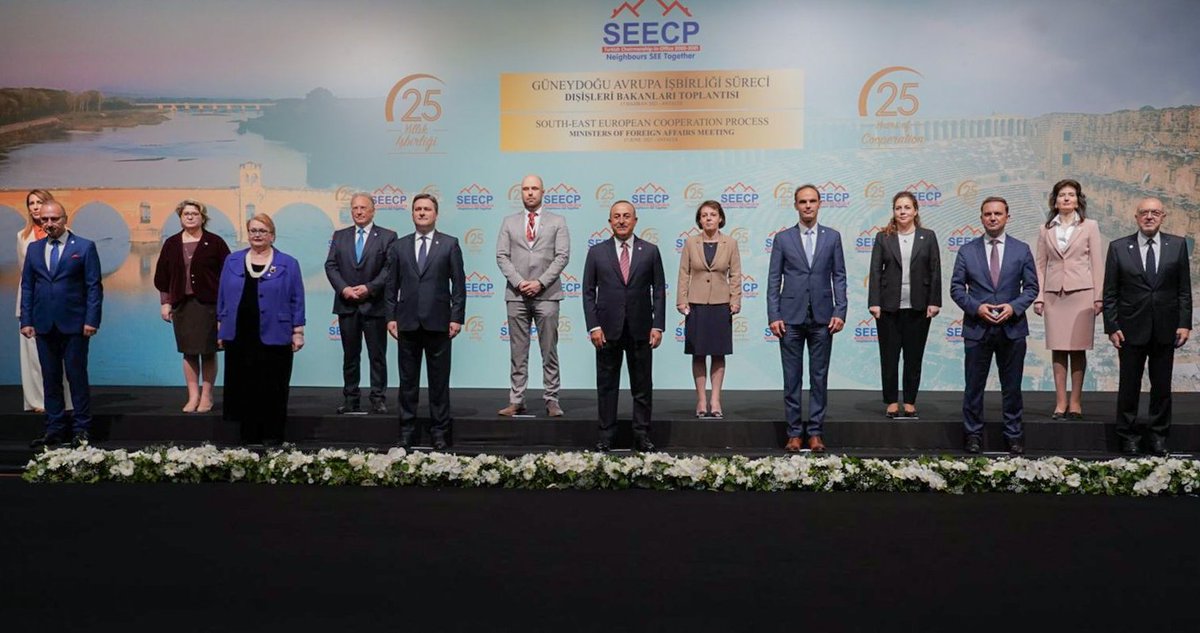 Bujar_O's tweet photo. Our countries have come a long way since the initiation of the #SEECP, aligned w/ the Euro-Atlantic values &amp; strive to be a part of the #EU family. @TurkishCiOSEECP Ministerial Meeting in #Antalya will actively contribute in the regional cooperation at a crucial time. https://t.co/kxlPQTPVlj