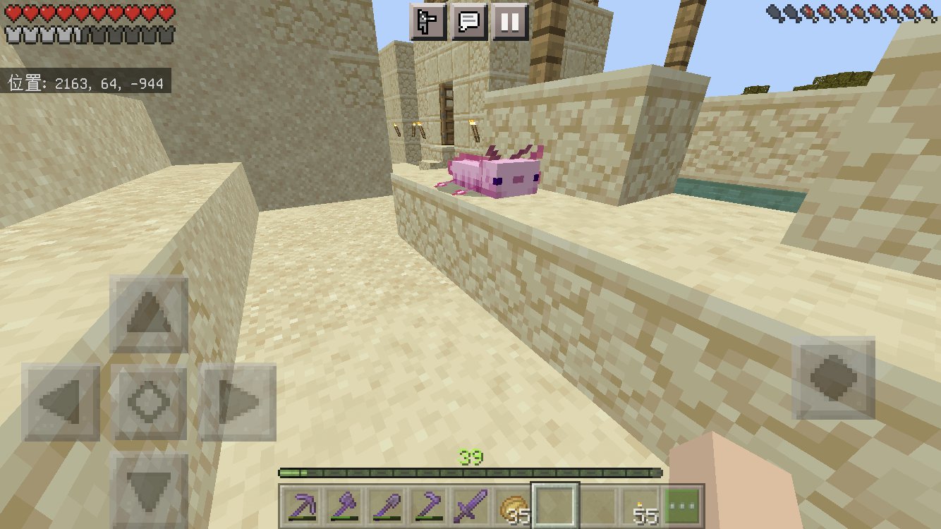 Yybrdi 砂漠村の井戸にウーパールーパーがいた Minecraft マイクラ マイクラ統合版 T Co Otclwfkfei Twitter