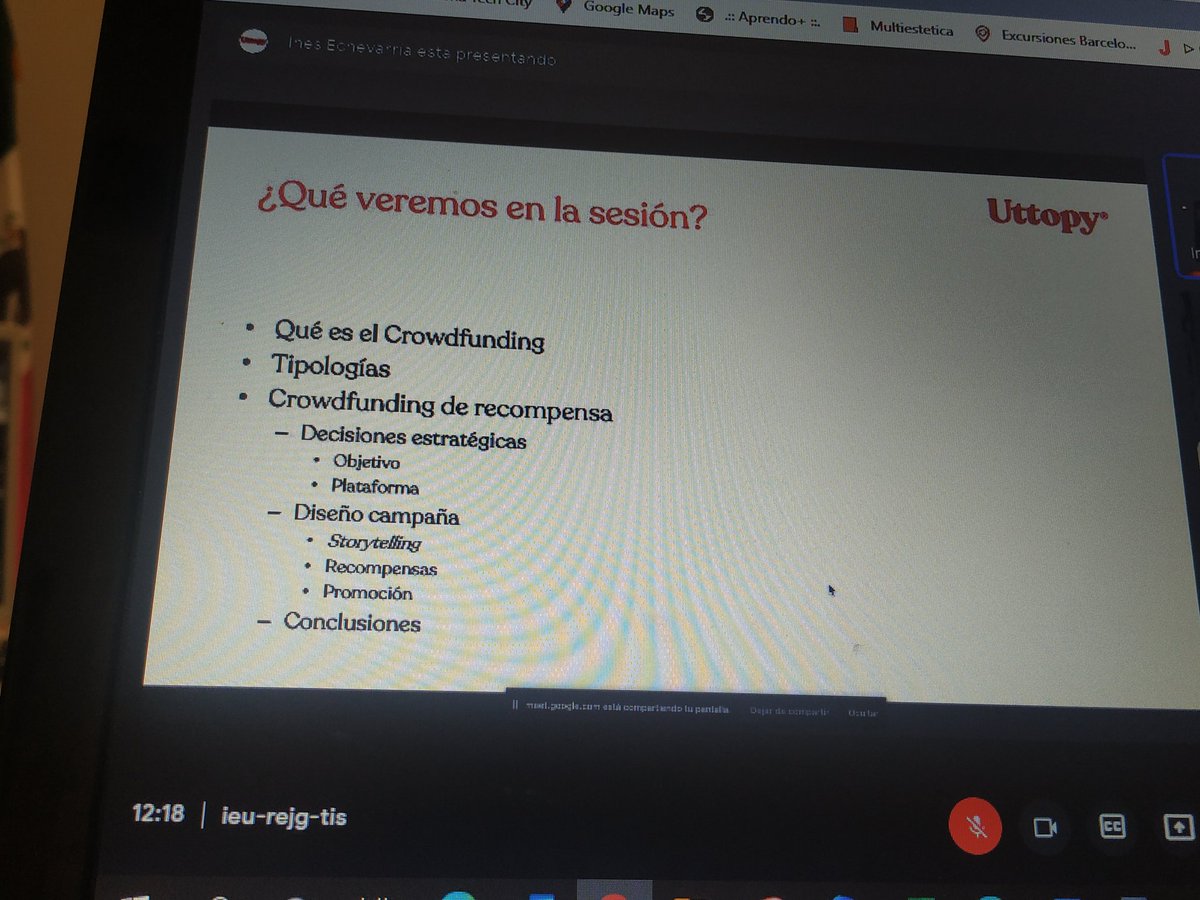 Muchas gracias Inés por compartir tu experiencia y talento en Crowdfunding 
<a href="/Uttopy_Es/">Uttopy</a> <a href="/guiskiguiski/">Inés Echevarría</a> 
<a href="/Womenworking/">WomenWorking.com</a> 
#PlanetVenus 
#Barcelona 
#startup 
#womenintech 
#womenempowerment 
#MujeresBrillantes 
#empoweringwomen 
#EmpoweredConversations 
#JuntasPodemosMas 
#Mujeres