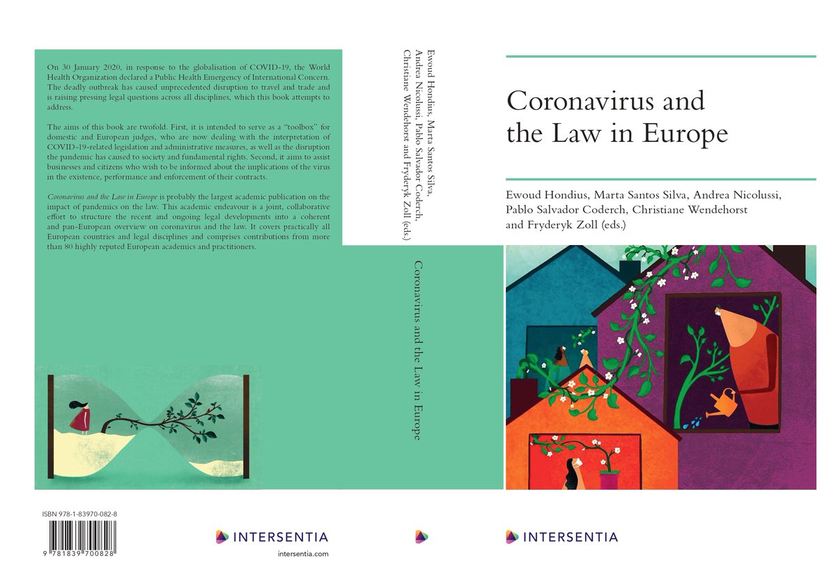 Just a bit over a year after this ambitious endeavor started, I am delighted to share our ed. book "Coronavirus and the Law in Europe" is in print and available for pre-order. I hope you enjoy the content, as much as you will enjoy the cover, containing artwork by <a href="/fatinhadesign/">Fatinha Ramos</a>