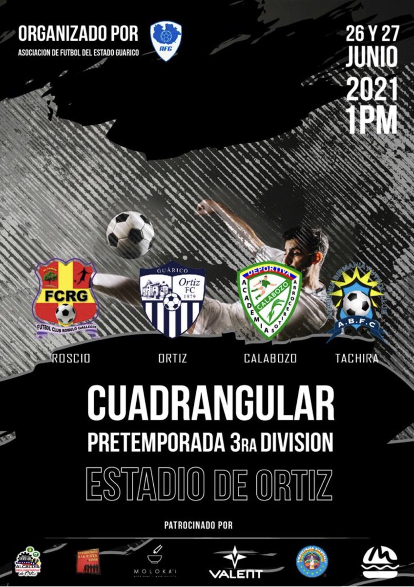 Ortizfc's tweet photo. Ortiz FC organiza cuadrangular junto Asociación de Fútbol del estado Guarico #Blanquizul este próximo 26 y 27 de Junio https://t.co/ZEb7FH4kcU