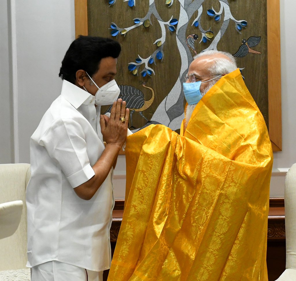 PMO India (@pmoindia) on Twitter photo Chief Minister of Tamil Nadu, Thiru <a href="/mkstalin/">M.K.Stalin</a> met PM <a href="/narendramodi/">Narendra Modi</a>. <a href="/CMOTamilnadu/">CMOTamilNadu</a> Chief Minister of Tamil Nadu, Thiru <a href="/mkstalin/">M.K.Stalin</a> met PM <a href="/narendramodi/">Narendra Modi</a>. <a href="/CMOTamilnadu/">CMOTamilNadu</a>