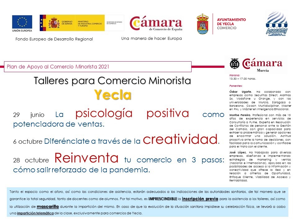 AytoYecla's tweet photo. Comercio ofrece nuevos cursos y talleres de actualización y mejora de servicios dentro del sector.

 ℹ️ https://t.co/Q4Tech1b8I https://t.co/h8DStmO33m
