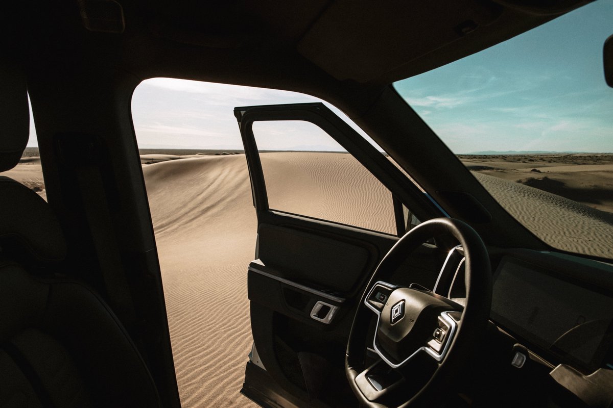 Rivian's tweet photo. Step inside the R1T. Head to our Stories page for a detailed look at the interior of the R1T Adventure Package. https://t.co/eFoHI07oVN https://t.co/csCUCCzNfM