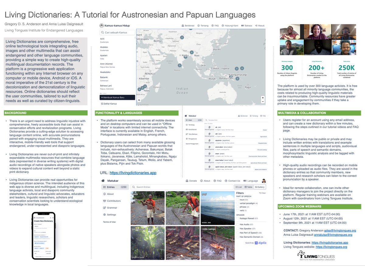 _APLL13's tweet photo. #APLL13 poster 1/9: Gregory D. S. Anderson &amp; Anna Luisa Daigneault, "Living dictionaries: A tutorial for Austronesian and Papuan languages" https://t.co/gH7L0F78mc