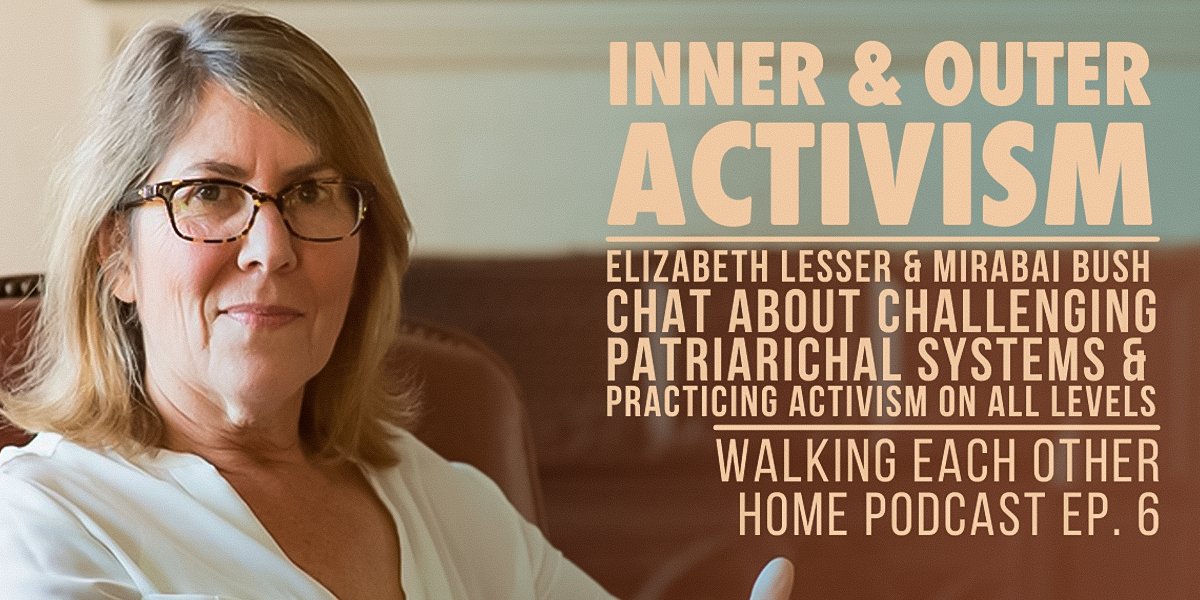 BeHereNowNet's tweet photo. Elizabeth Lesser joins @mirabaibush to discuss women and power, activism and innervism, Ram Dass and Mckenna, redefining heroes, and recognizing care economy women as first-first responders.
Listen: https://t.co/ojuRkQIrIB
#walkingeachotherhome #WEOH #mirabaibush #power #activism https://t.co/2JbRuufpJW