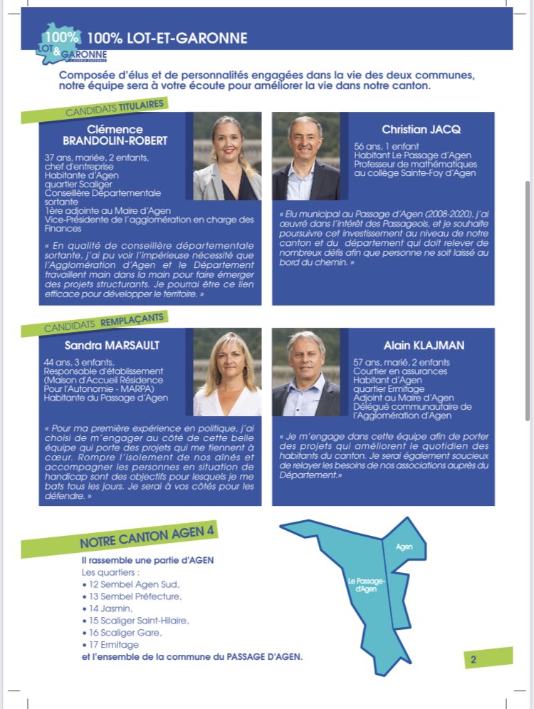 ClemenceAgen's tweet photo. #departementales2021 #Agen4 notre programme @100LotetGaronne https://t.co/sJtVpfQYvU