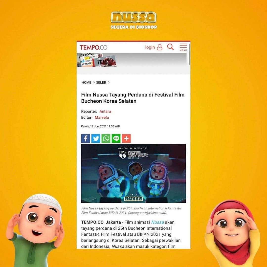 andywindarto's tweet photo. Elu bilang radikal radikul kek, nyatanya Nussa malah di apresiasi di negara lain. Selamat tim creator Nussa, https://t.co/hN6d6OjW8V
