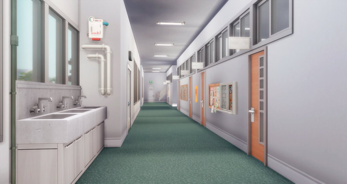 XFreezerBunnyX's tweet photo. Class is about to start..! 🔔📚 #WIP #TheSims #TheSims4 #RedesignNewcrest #Renewcrest #BackToSchool #UenoyamaHighSchool #Anime #AnimeXTheSims #ShowUsYourBuilds https://t.co/66FrKHKcHl
