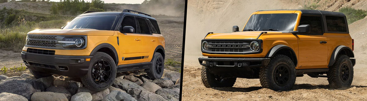 MattGaffner's tweet photo. @gordonkeith @junior_miller the smaller Bronco Sport is out. The big Bronco has just started hitting the streets. Sport is on the left. https://t.co/sLgXePt8Zc