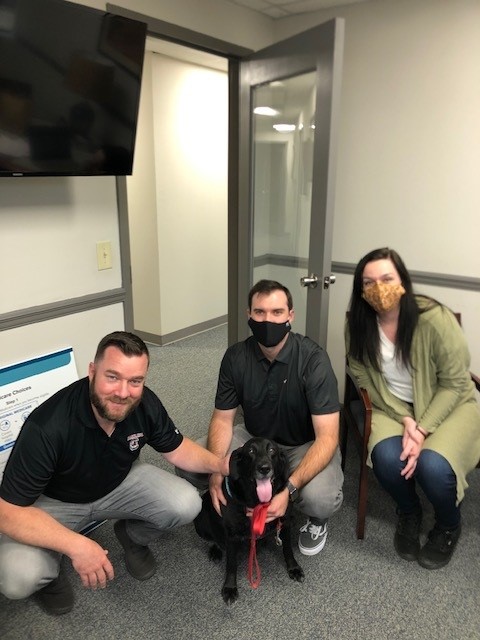 LourieLandH's tweet photo. We love when pups come in to say hi! Anderson Bass, thanks for bringing your furry family member, Luna, in to work! #lourielifeandhealth #pupsatwork #columbia https://t.co/NC6iidqxot