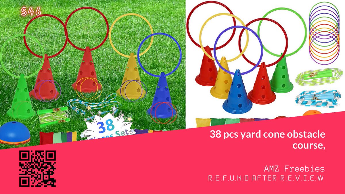 CapraUS510's tweet photo. Kids Obstacle Course, Yard Cones Toys 38 Pcs Set

Was $46. 

Now FREE for US product testers. 

#Usa #UsaTester #Freebies #products #Freehunters #Giveaway #Fashion #UsaGiveaway #Usahunters #kitchen #Texas #LA #producttester #gaming #Eichel #HappyBdayCoco #PBPitch #JuneTeenth2021 https://t.co/KuJ5I5u3BK