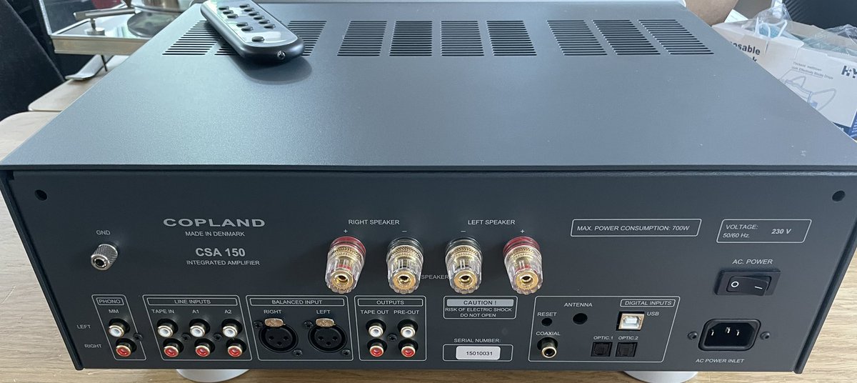 Midlandaudiox's tweet photo. Finally our @copland_dk #csa150 has arrived a much bigger amplifier to the #csa100 and more to ally convincing too tge #scandinaviandesign is a personal favourite of mine and this amplifier is poised to do great business @midlandaudiox #belbroughton #worcestershire #madeindenmark https://t.co/RffLu1RkUX
