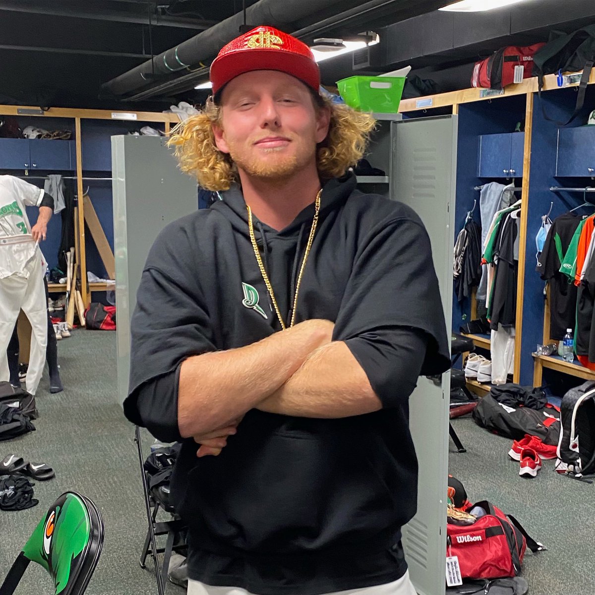 DragonsBaseball's tweet photo. We see you, @noahddavis 👀 #GoldChainChamp https://t.co/bFyV4T4qst