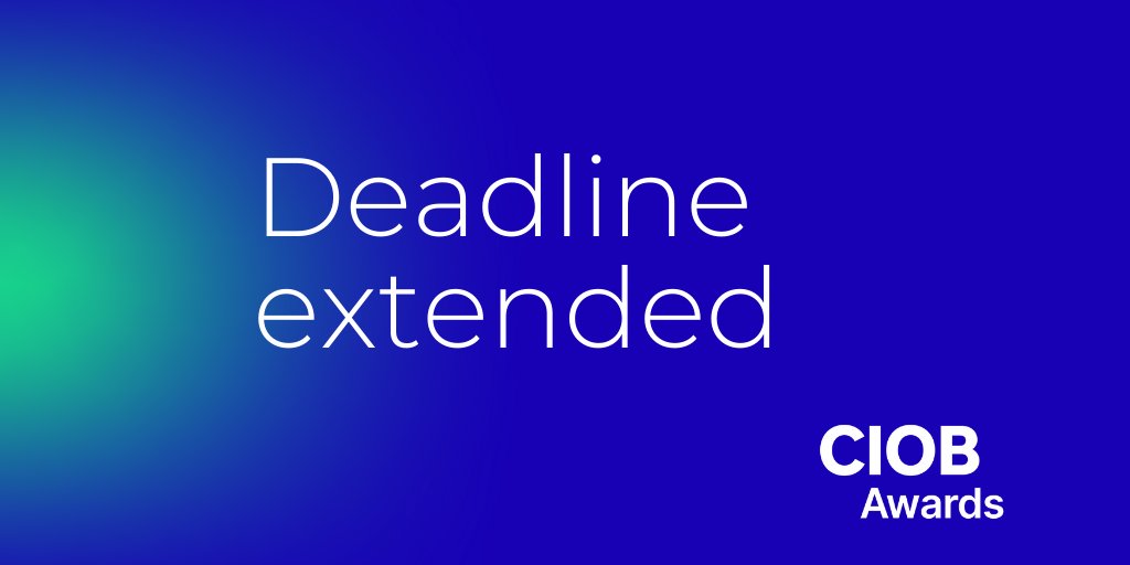 Good news! If you have been running out of time to enter our Rising Star, Client of the Year or Team of the Year Awards then you’ll be pleased to know that we have extended the entry deadline to 30 June 2021.  Find out more and enter at orlo.uk/AVUvX

#CIOB #Awards