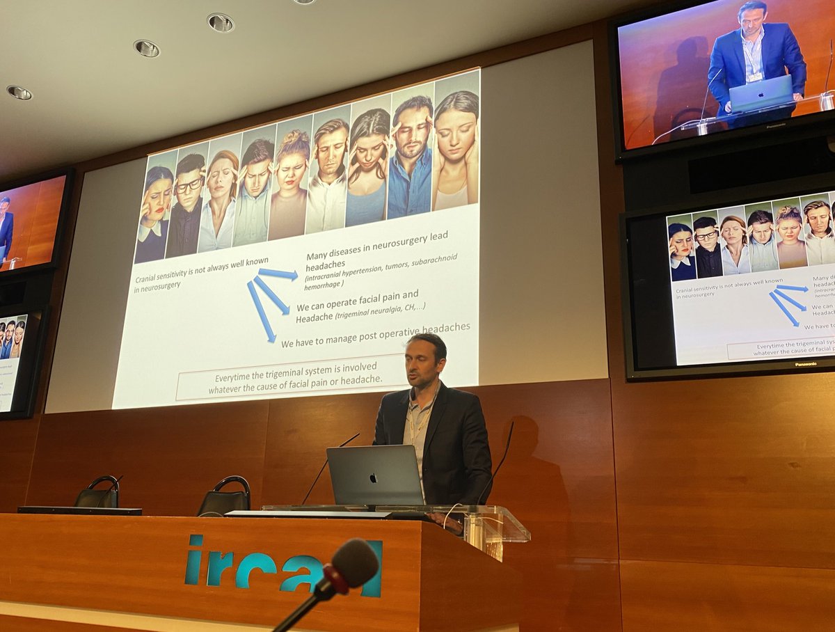 SC_Froelich's tweet photo. Great and fascinating lecture from @LouisTerrier about cranial sensitivity : Trijeminal system, pain following cranial surgery, surgery for trijeminal neuralgia &amp; cluster headaches. Thanks 🙏 @IrcadFrance @IrcadFrance @clairekarekezi @GlobalNeuroSurg @WFNSHQ @HopLariboisiere https://t.co/PIt9IjJS1B