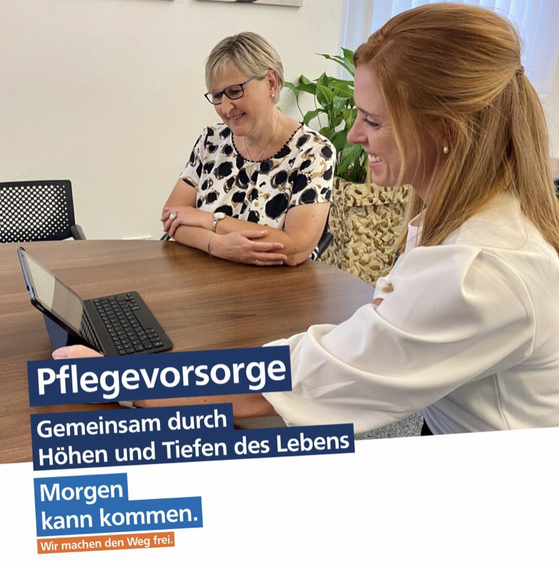 VRGenoBank's tweet photo. Drei von fünf Deutschen werden #pflegebedürftig. 😶 Pflegebedürftig kann jeder werden, in jedem Alter und zu jeder Zeit. 
Unsere beiden Kolleginnen haben für sich und ihre Familien vorgesorgt. Hast du das auch?🤔 Jetzt #vorsorgen und Termin vereinbaren.➡️ https://t.co/XPu3OsZ8mj https://t.co/EseGeSeeCV
