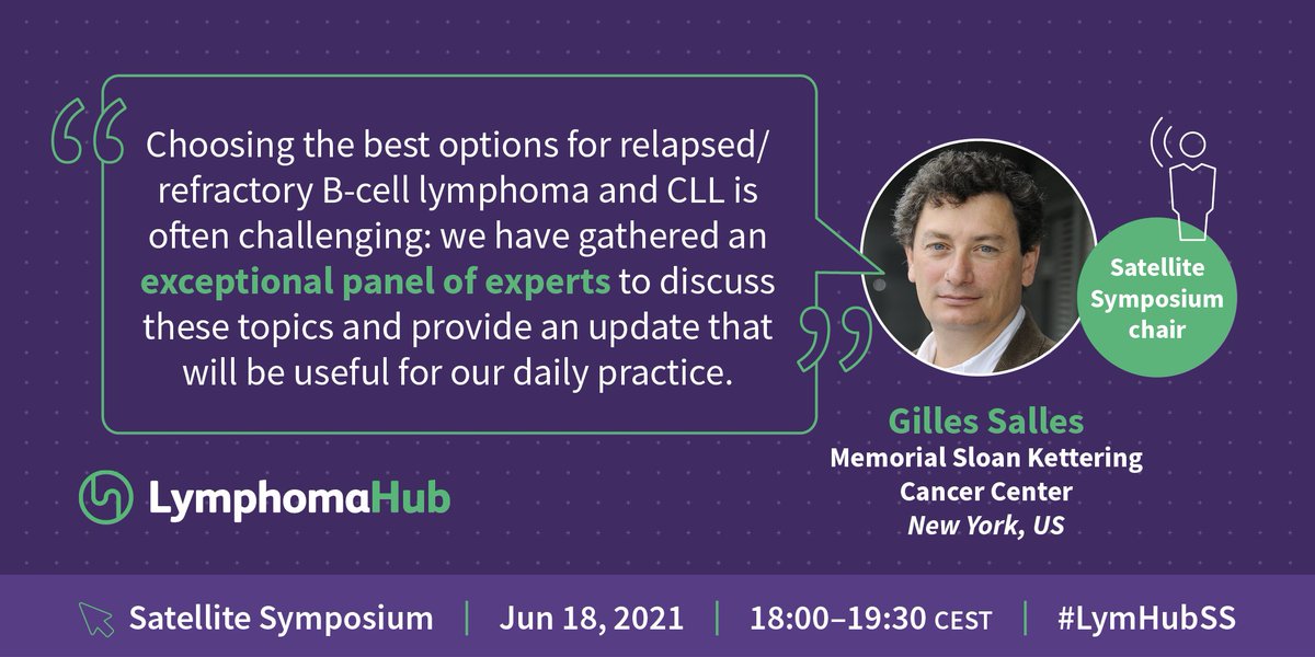 lymphomahub's tweet photo. THE #LymHubSS IS TOMORROW! Chair @gilles_salles quotes why the topic is so important! Thereβs still time to register for #16ICML so you can attend the symposium. Click here π https://t.co/NOTXWSkweT https://t.co/e32g7W6tyU