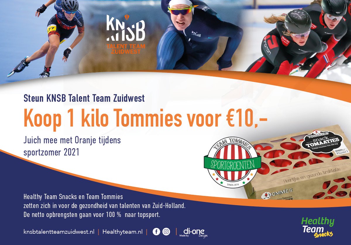 Vanaf morgen is het zover!! Sponsoractie voor KTT Zw
<a href="/Snoeptomaatjes/">Tommies</a> Snackgroenten sponsort samen met Healthy Team 500 stuks juichboxen.
Bestel op info@healthyteam.nl