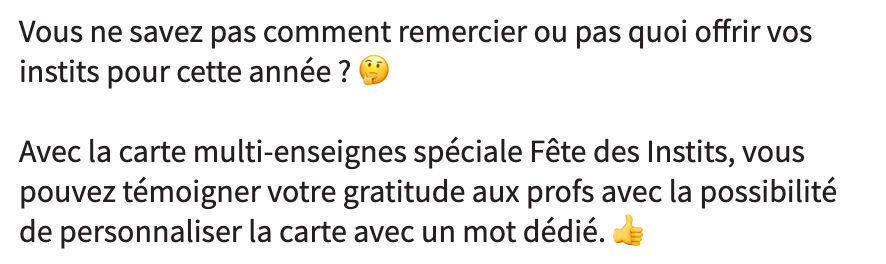 C'est par ici ➡️ow.ly/jvjZ50Fcr4x

#ecole #school #examen #professor #professeur #maitresse #education #pedagogie #maternelle #primaire #enseignement #savoir #transmission #partage #merci #cartecadeau #macartecadeau