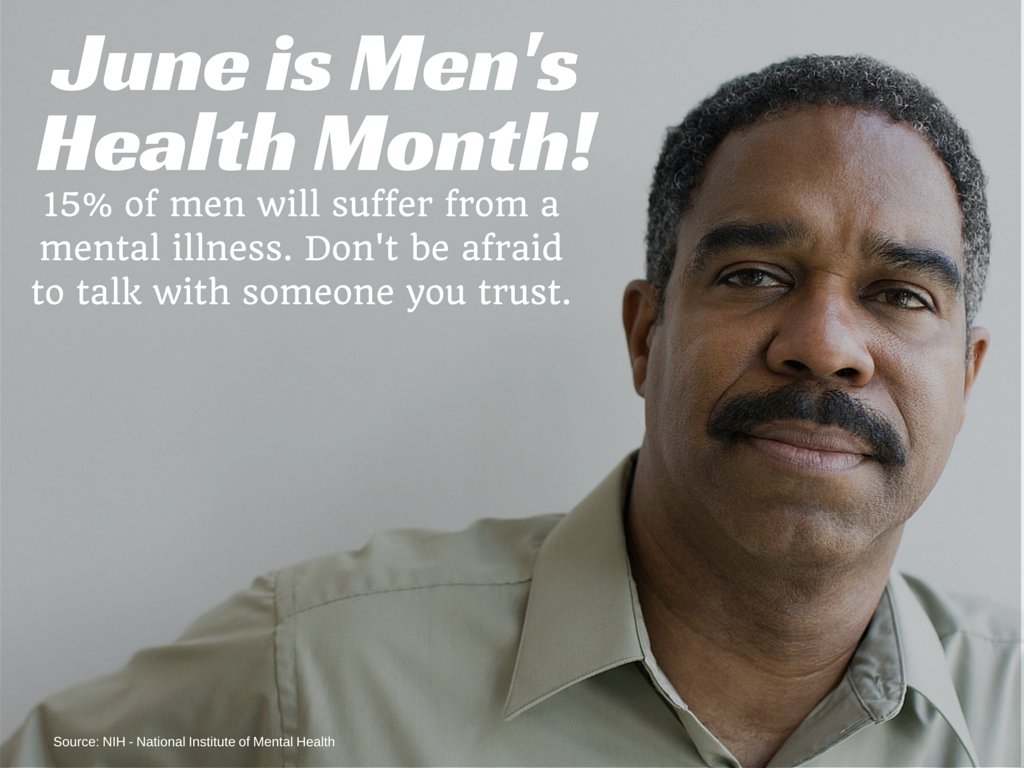 MEN'S HEALTH MONTH -- June is Men's Health Month, a time set aside to remind boys and men to take charge of their health. #MHM #getchecked