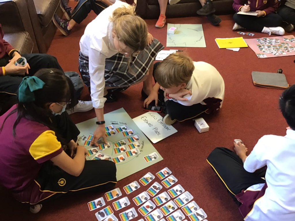 Our week long cross-curricular “Future of Food’ project with the First Form is going well, pupils are enjoying understanding more about climate change and food choices with the #takeabitecc cards from @sarahbridle
