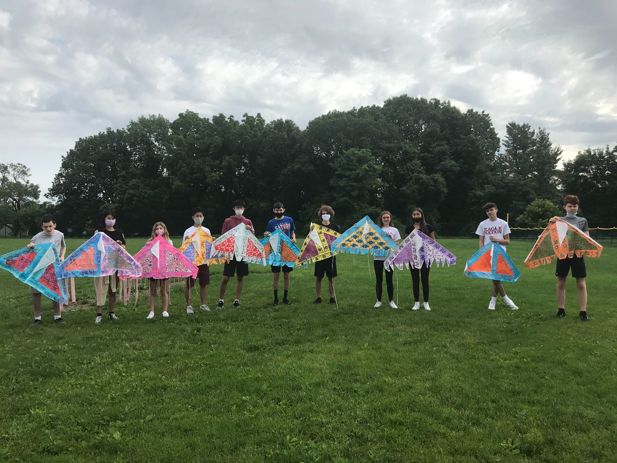 EHS students learned about the history with a focus on Malaysian and Chinese kites. Then they put the lessons into practice and assembled their kites. The class used hand-carved linoleum blocks and printed patterns on their kites. #eufsdexcellence <a href="/glasr333/">Rob Glass</a>