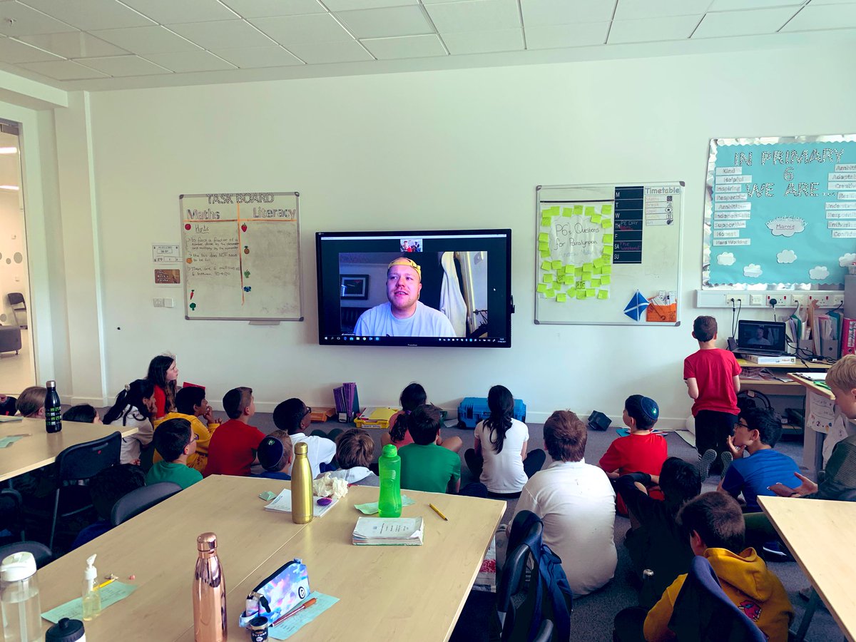 P6Calderwood's tweet photo. We absolutely loved talking to Paralympic swimmer Andrew Mullen, this afternoon! 🏊🏼‍♂️ We learnt so much from him and will definitely be cheering him on in Tokyo! 🇬🇧🇯🇵@ActiveSchoolsER https://t.co/aLcMiHyGzl